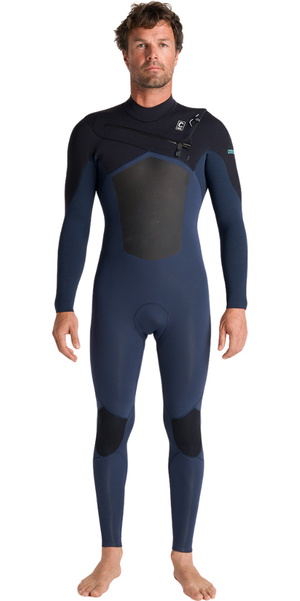 2026 C-Skins Mens NuWave ReWired 3/2mm Chest Zip Wetsuit C-NRW32MCZ - Bluestone x / Black